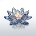 Crystal Lotus Flower Tealight Candle Holders/Glass Tea Light Candlestick Decor D... - Image 2