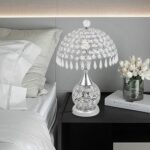 Crystal Table Lamp Light with Crystal Shade, LED Desk Lamp with Plug in Cord Lux... - Image 2