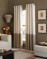 Curtainworks Kendall Color Block Grommet Single Curtain Panel, 52 x 63 in, Brown... - Image 2
