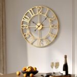 Cuspin Gold Wall Clock 16 Inch, Decorative Wall Clocks Battery-Operated, Modern ... - Image 2