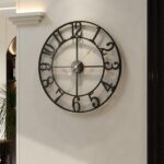 Cuspin Large Wall Clock, 24 Inch Black Clocks for Living Room, Modern Metal Roun... - Image 2