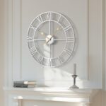 Cuspin Silver Wall Clock for Living Room Decor, 24 Inch Large Metal Wall Clock M... - Image 2