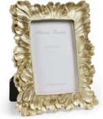 Cuspin Vintage 4x6 Picture Frame, Gold Frames Palm Leaves Textured Hand-Crafted ... - Image 2