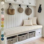 Custom Bay Window Sill Seat Cushion Plump Textured Line Customized Bench Seating... - Image 2