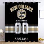 Custom New Orleans Curtains for Bedroom, Personalized Blackout Curtains with Log... - Image 2