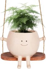 Cute Smiley Face Hanging Planter Pot - Adorable Indoor/Outdoor Flower Plant Hold... - Image 2