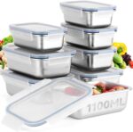 Cykorxicc 8-Piece 304 Stainless Steel Food Storage Containers with Lids, Leakpro... - Image 2