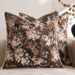 DEZENE Pack of 2 Vintage Floral Euro Sham Covers 24x24 Boho Farmhouse Accents Ch... - Image 2