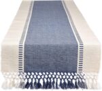 DII Dobby Stripe Woven Table Runner, 13x108 (13x113.5, Fringe Included) French B... - Image 2