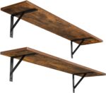 DINZI LVJ Long Wall Shelves, 31.5 Inch Wall Mounted Shelves Set of 2, Easy-to-In... - Image 2