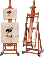 DJAR Extra Large Studio Painting Easel, Premium Beech Wood Movable & Tilting Fla... - Image 2