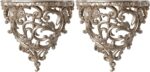 DOITOOL 2Pcs Vintage Wall Shelf Floating Shelves, Gold Wall Hanging Rack Europea... - Image 2