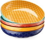 DOWAN 8.5" Vibrant Pasta, Salad & Soup Serving Bowls Set of 4, Embossed Large Po... - Image 2