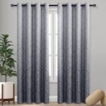 DWCN Ombre Blackout Curtains for Bedroom - Damask Patterned Thermal Insulated En... - Image 2
