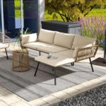 DWVO Patio Furniture Set 3 Piece Outdoor Wicker Conversation Set with Detachable... - Image 2