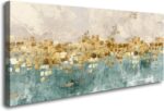 DZL Art A74675 Gold Abstract Canvas - Modern Contemporary Wall Art Decor Living ... - Image 2