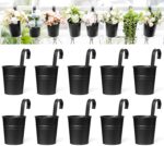 Dahey 10 Pcs 3.8 Inches Small Hanging Flower Pots Metal Iron Bucket Planter for ... - Image 2