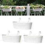 Dahey 3 Pcs Metal Iron Hanging Flower Pots for Railing Fence 15.7 Inch Hanging B... - Image 2