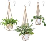 Dahey Macrame Plant Hanger Set of 3 with Hooks Indoor Hanging Planter Basket 35"... - Image 2
