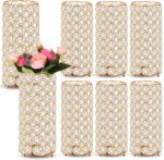 Dandat 8 Pcs Crystal Flower Vase for Wedding Table Centerpieces 7.87 in Crystal ... - Image 2