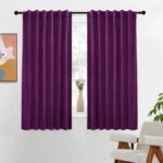 Dark Purple Velvet Curtains 42" W x 63" L Elegant Girl Women Solid Royal Lavende... - Image 2