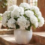 Daynight 4 Pcs Hydrangea Artificial Flowers Outdoor Silk Bouquets, UV Resistant ... - Image 2