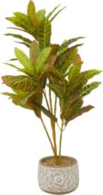 Deco 79 Faux Foliage Crotons Artificial Plant with Realistic Leaves and Floral P... - Image 2