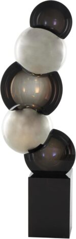 Deco 79 Glass Abstract Decorative Sculpture Stacked Orb Home Decor Statue with B... - Image 2