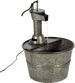 Deco 79 Metal Fountain with Pump Style Faucet, 15" x 17" x 18", Gray - Image 2