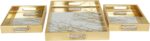 Deco 79 Plastic Geometric Living Room Decor Tray Mirrored Ottoman Tray, Set of 3... - Image 2