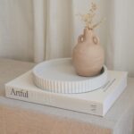 Decorative Concrete Tray & Book Decor Set - Scalloped Tray & Linen Box Enhance Y... - Image 2