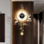 Decorative Gold Wall Clock, Large 27.5 Inch Modern Boho Silent Non-Ticking Batte... - Image 2
