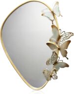 Decorative Wall Mirror with Butterfly Design, Gold Frame, Irregular Shape Perfec... - Image 2