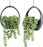 Der Rose 2 Pack Small Fake Hanging Plants with Strings Artificial Succulent Plan... - Image 2