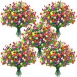 Der Rose 24 Bundles Fake Flowers Artificial Dasiy Faux Flowers Bulk for Outdoor ... - Image 2