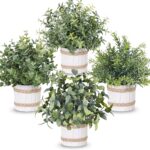 Der Rose 4 Pack Farmhouse Fake Plants Artificial Plants for Home Kitchen Office ... - Image 2