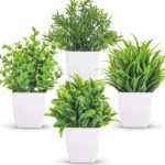 Der Rose 4 Pack Small Fake Plants Mini Artificial Faux Plants in Pots for Home O... - Image 2