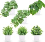 Der Rose 6 Pack Fake Plants Small Artificial Potted Plants Faux Plants for Home ... - Image 2