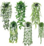 Der Rose 6Pcs Fake Hanging Plants Artificial Vines Faux Hanging Plants Indoor fo... - Image 2