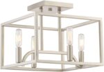 Designers Fountain Uptown 4 Light Semi-Flush Ceiling Light, Satin Platinum, 8841... - Image 2