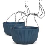 Dexceder 11.2 Inch Self Watering Hanging Planters Indoor Outdoor, Thickened Hang... - Image 2