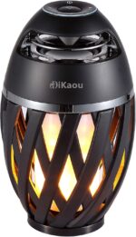 DiKaou LED Flame Outdoor Table Lamp Torch Table Lamp with Blutooth Speaker, Rech... - Image 2