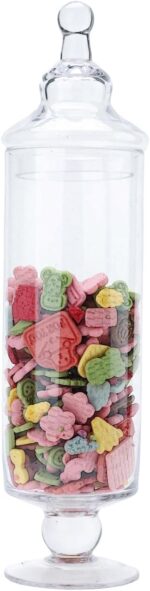 Diamond Star Clear Glass Apothecary Jars, Candy Jar with Lid, Elegant Decorative... - Image 2