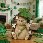 DiliComing Outdoor Statue Hedgehog Garden Decor - Resin Cute Hedgehog Figurine w... - Image 2