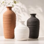 Dobbyby Ceramic Vase Set of 3 Neutral Decorative Vase for Farmhouse, Boho, or Ru... - Image 2
