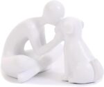 Dog Sculpture Home Decoration Decor Cute Man and Dog Statue Decor for Shelf、Livi... - Image 2