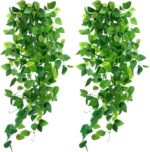 DomeStar 2PCS Fake Vines, Fake Pothos Hanging Plants Ivy Vines, Artificial Green... - Image 2
