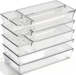 Drawer Organizer, 10 Pack Large Clear Plastic Organizer Bins 5 Sizes, Versatile ... - Image 2