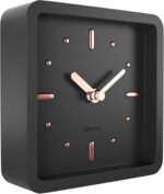 Driini Modern Mid Century Desk & Shelf Clock (Black Rose Gold) - Battery Operate... - Image 2