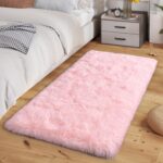Dssimo Super Fluffy Throw Rugs for Bedroom, Modern Shag Pink Area Rug, Soft and ... - Image 2